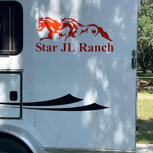 Miniatura 5 de Horse Trailer Decal Sticker Custom Name and Running Horses Vinyl Decal Graphic 16x36