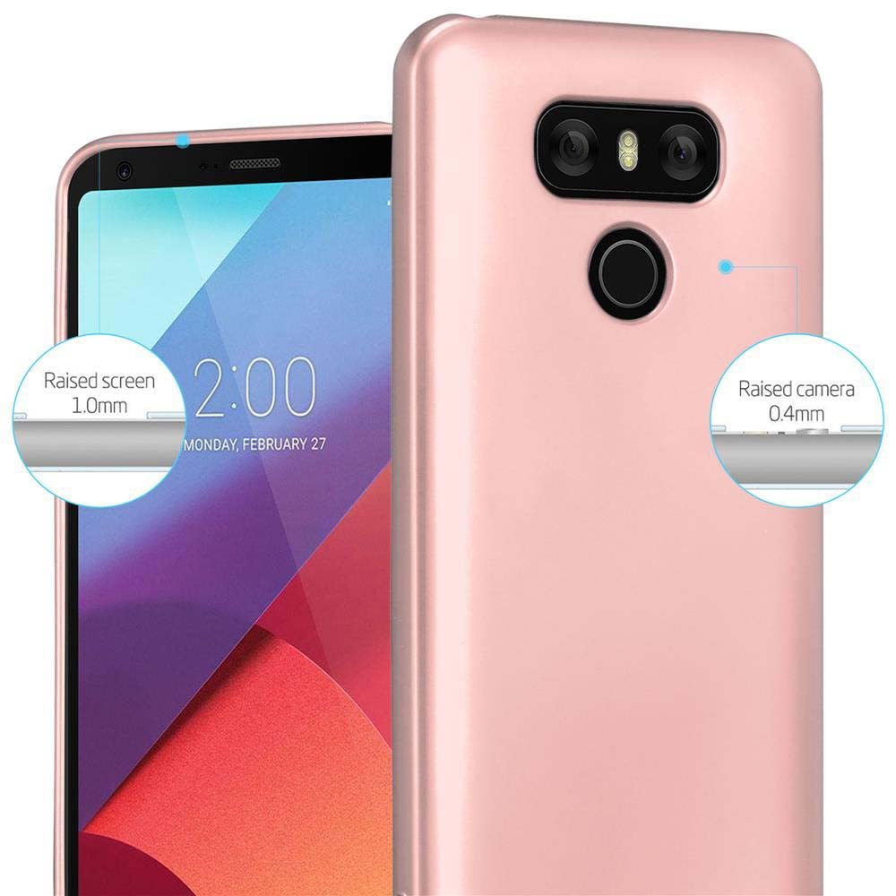Cadorabo Silikon Hülle Für LG G7 ThinQ / FIT / ONE – Schlankes TPU Case, Kratzfest, Rundum Schutz, Metallic-Design In Rot