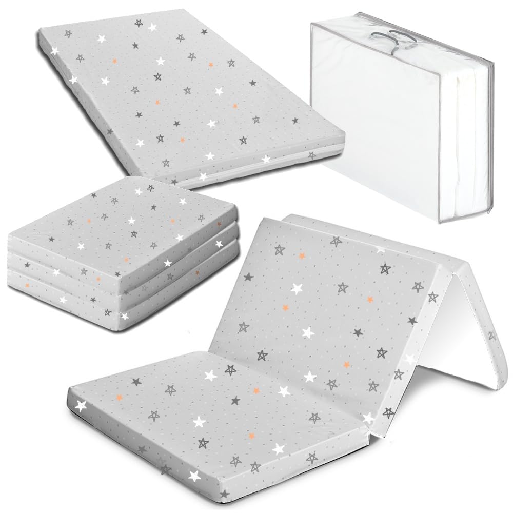 Materasso Lettino 120x60 Cm Spesso E Ripiegabile - Traspirante, Antiacaro, Lavabile, Certificato OEKO-TEX