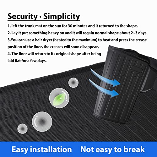 Custom Fit For Premium Cargo Liner Chevrolet Equinox/Gmc Terrain 2018 2019 2020 2021 2022 Trunk Mat Liner All Weather Anti-Slip Tpv Rear Cargo Liner Upgrade Material - 100% Protection #TOP6