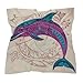 Dolphin Sea Animals Silk Like Head Scarf for Women Bandana for Hair Wrapping Fashion Accessory Square Hair Scarves 25