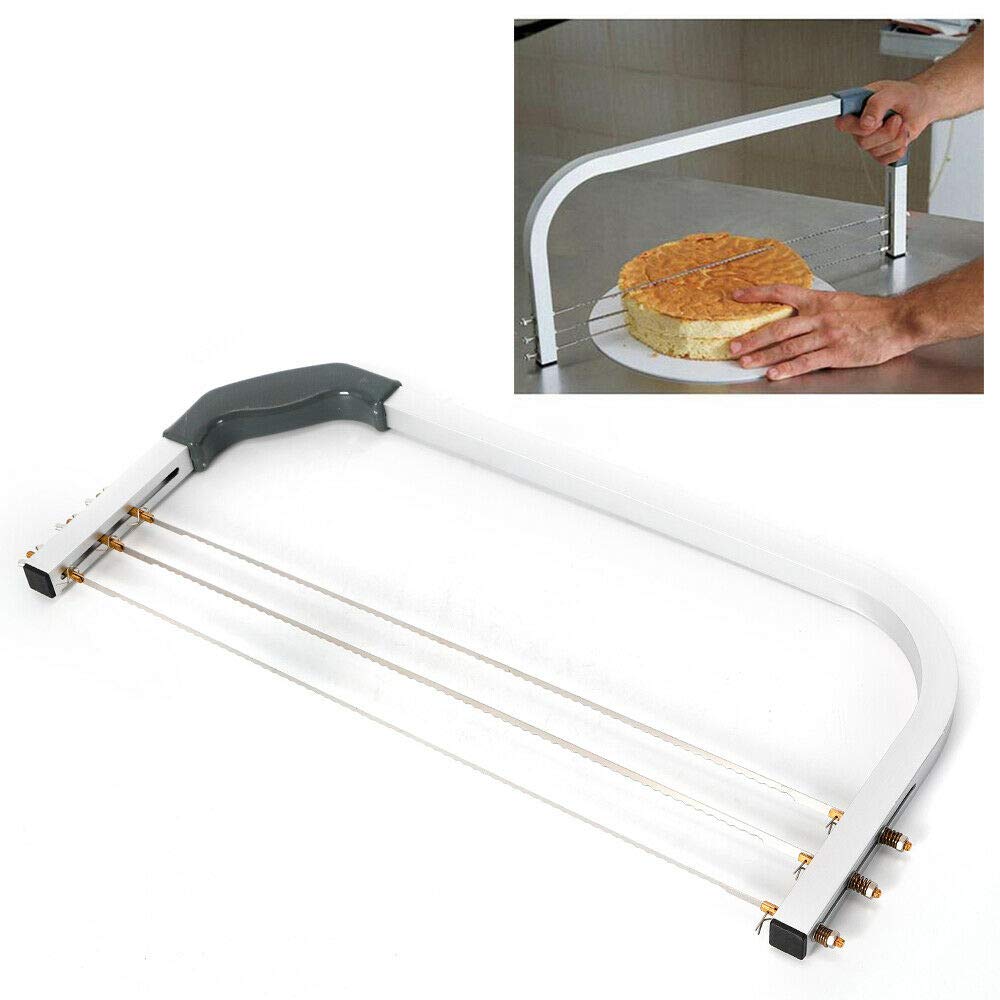 Sierra para tartas de 3 alambres, ajustable, cortador de fondo, divisor de tartas, separador de tartas, divisor de tartas, artesanías, sierra de altura ajustable
