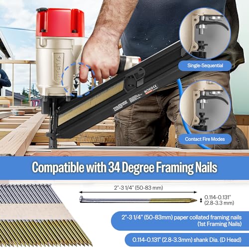 Image of meite SN3483F 30 Degree Framing Nailer, Drives 2 inch to 3-1 /4 inch Framing Nails