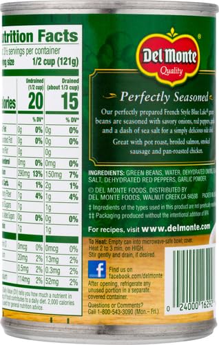 Image of Del Monte Fresh Cut Seasoned Green Beans - 14.5 oz (Pack of 4)