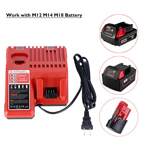 M12 & M18 Multi Voltage Lithium Ion Battery Charger for Milwaukee 48-59-1812 18V&12V Fuel Gauge XC Battery - Thumbnail 6