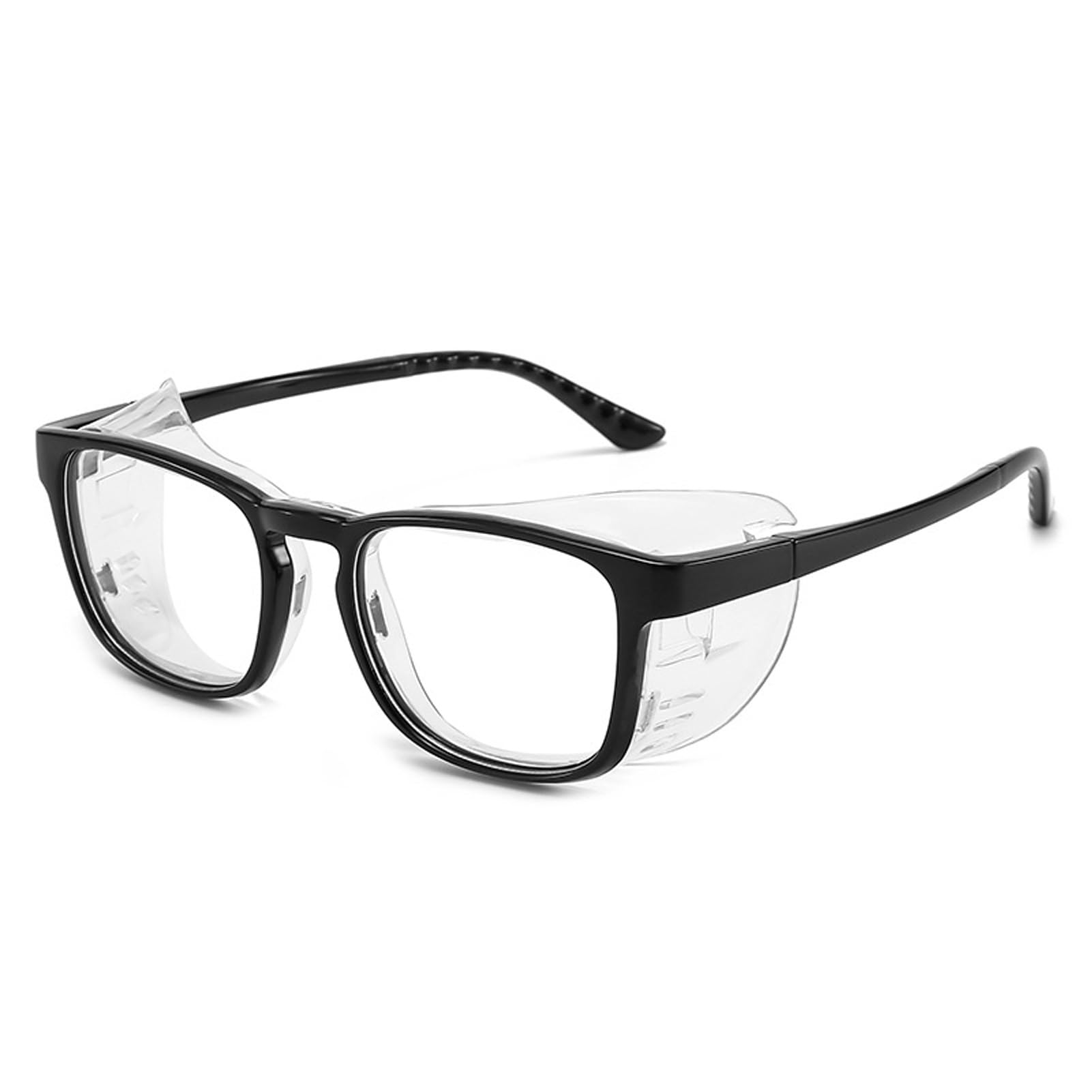 FGAQLUK Adult Anti-pollen Allergy Glasses, Extended Silicone Full-surround Frame - Removable Goggles, Anti-blue Light, Anti-fog, Anti-UV Glasses(Black)