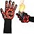 UTOI BBQ Grill Gloves, 1472°F Heat Resistant Barbecue Gloves Oven Mitts for Kitchen Garden BBQ Grilling and Outdoor Cooking Campfire, EN407 Certified, 1 Pair 13 inch Long Extra Forearm Protection