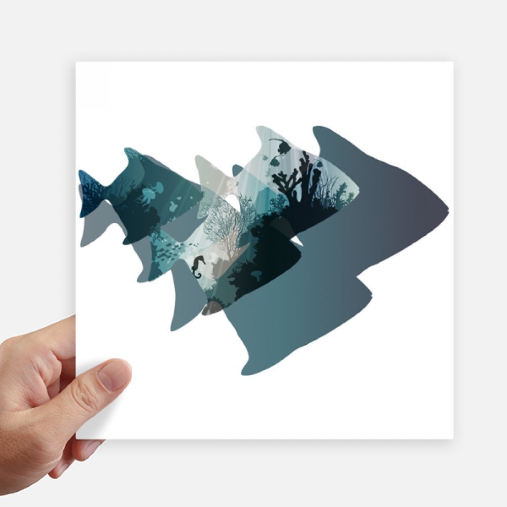 Sticker méduse mer de corail grand format 20cm pour déco murale