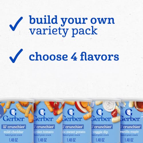 Image of Gerber Lil' Crunchies Snacks for Babies, Stage 3, Build Your Own Variety Pack, 4PK