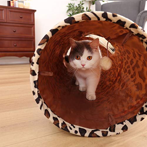Image of PAWZ Road XL Collapsible Cat Tunnel for Fat Cats & Rabbits - 51 inchx12 inch Extra Wide Pet Play Tunnel with 12-Inch Diameter for Large Cats, Small Dogs
