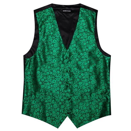 Image of Barry.Wang Men's Suit Vest Formal /Leisure Paisley Jacquard Silk Tie Pocket Square Waistcoat Set Wedding 5PCS