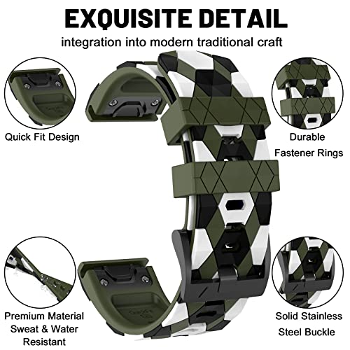 MYSNBKN Fenix 7X Strap 26mm Silicone bands for Garmin Fenix 7X/Fenix 6X/Fenix 6X Pro/Fenix 5X/Fenix 5X Plus/Fenix 3/Fenix 3 HR(Quick Fit) - Image 2