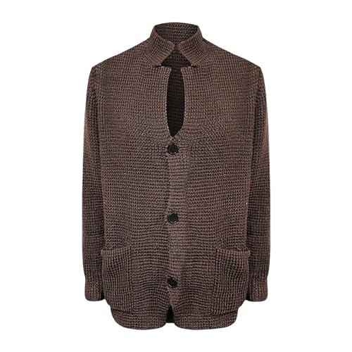 Veste en tricot homme col montant boutonné pull épais décontracté