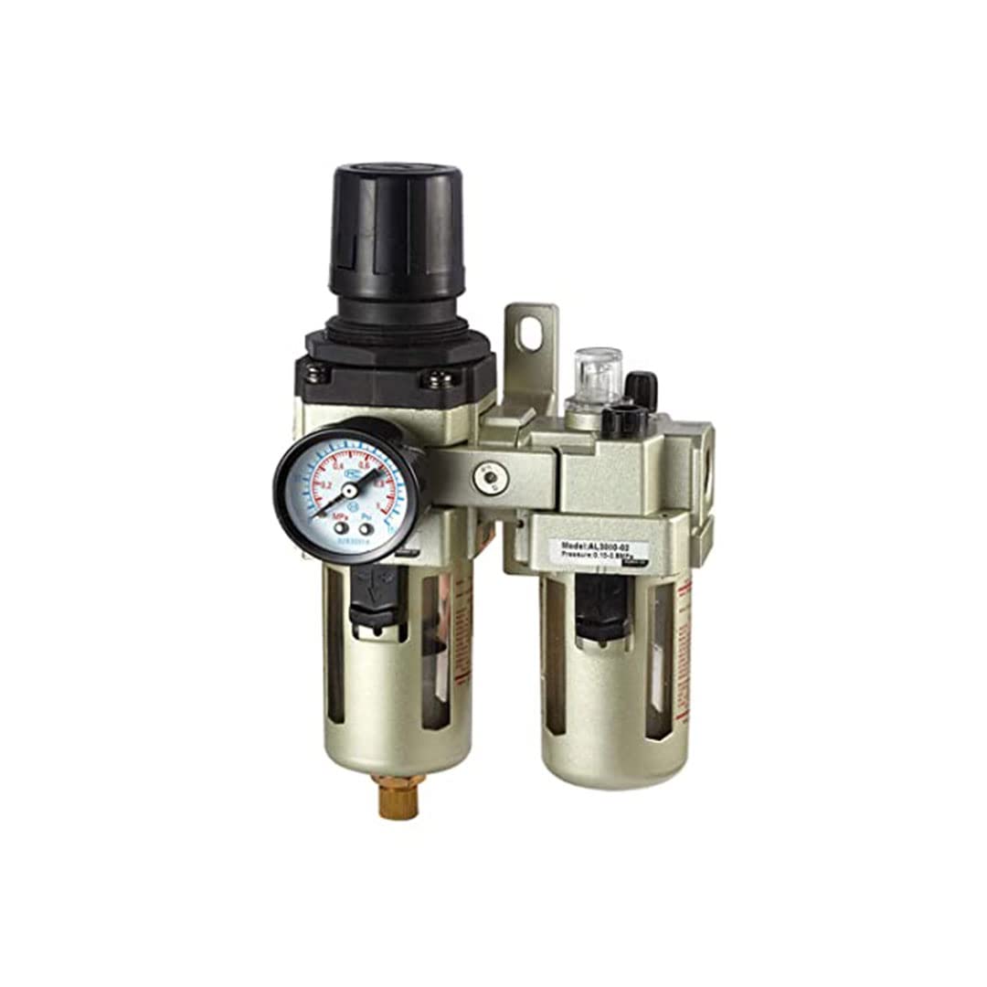 B K JAGAN & CO BSP Pneumatic FRL Unit (Air Filter + Regulator + Lubricator) with Metal Guard And Pressure Gauge Air For Air Compressor Unit (1/4 Inch)-image-22