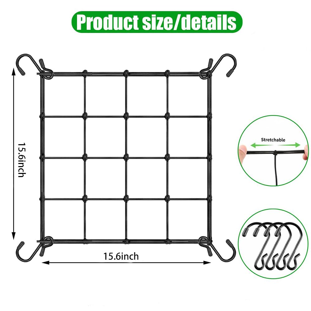 Rete Elasticizzata Per Tenda Da Coltivazione 60x60 Cm - Supporto Per Piante Rampicanti Con 8 Ganci, Ideale Per Giardino Idroponico E Indoor