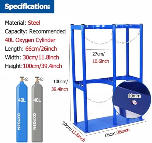 Support bouteille de gaz et oxygène en acier robuste gain de place 27cm - 3