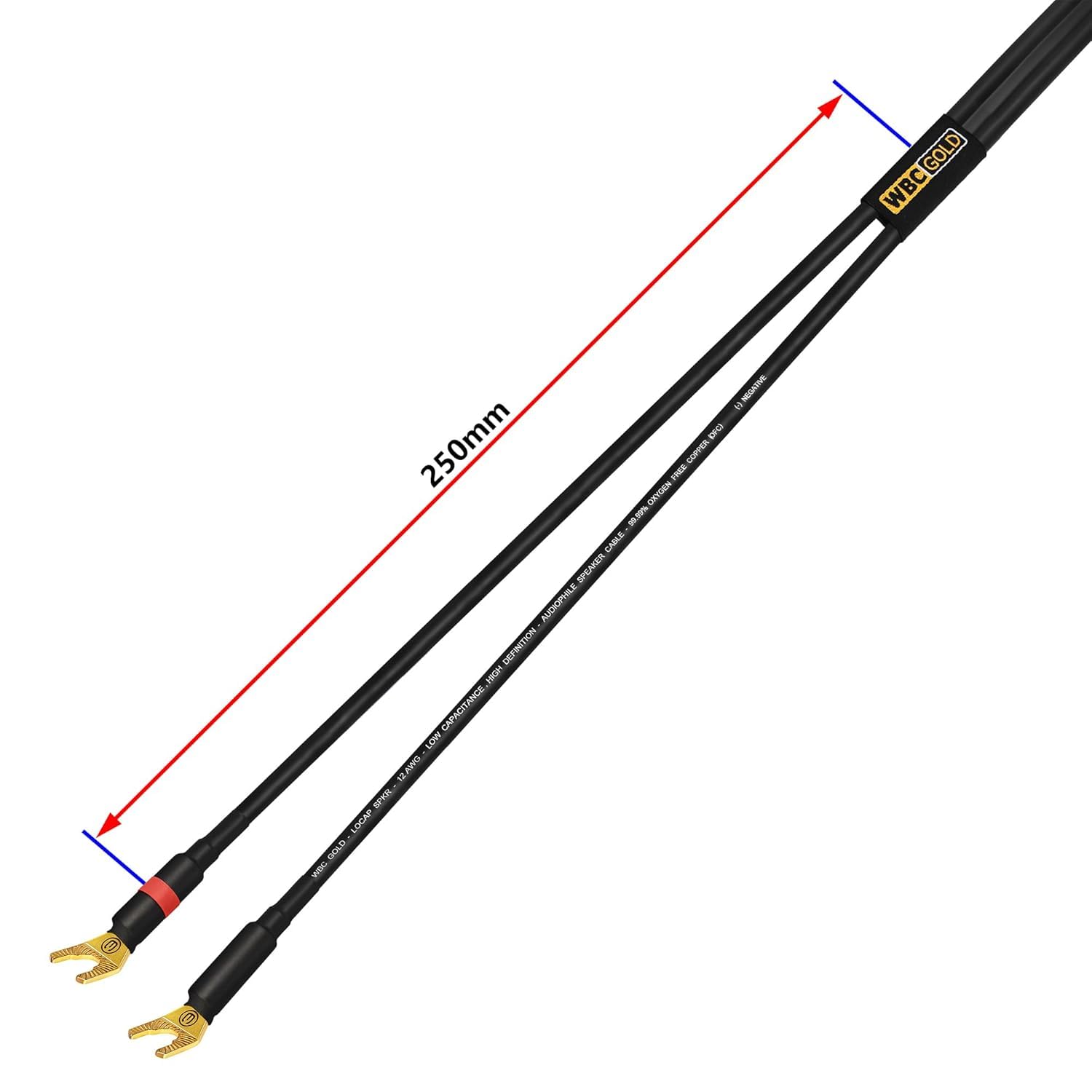 WORLDS BEST CABLES Coppia di cavi per altoparlanti HiFi audiophile da 3,5 m, a bassa capacità, bassa induttanza, OFC ad alta purezza, coppia di cavi per altoparlanti HiFi audiophile con connettori a