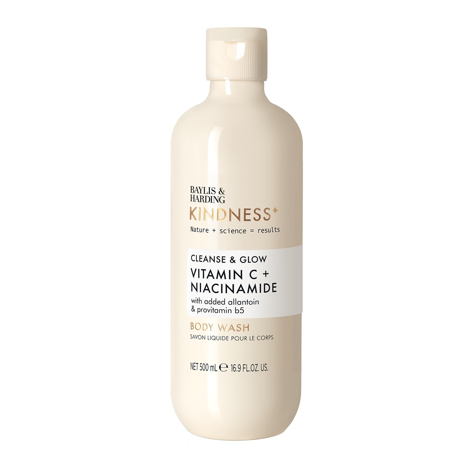 Baylis & Harding Kindness + Vitamin C & Niacinamide, Orange & Mango Fragrance, 500 ml Cleanse & Glow Body Wash (Pack of 1) - Vegan Friendly