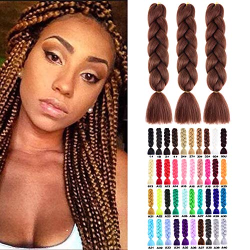 CXYP 24 Inch Synthetic Braiding Hair 3pcs/lot Afro Jumbo Braiding Hair Extensions 100g/pc Kanekalon Fiber for Twist Braiding Hair