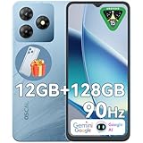 OSCAL Android Phones Unlocked for T-Mobile, FLAT 2 Android 15 Phone(2025), 12GB+128GB/2TB TF Octa Core, Dual SIM Phones Unlocked (US Warranty), 5000mAh, 90Hz, 6.56"HD+, 4G/GPS/Fingerprint/Face ID-Blue