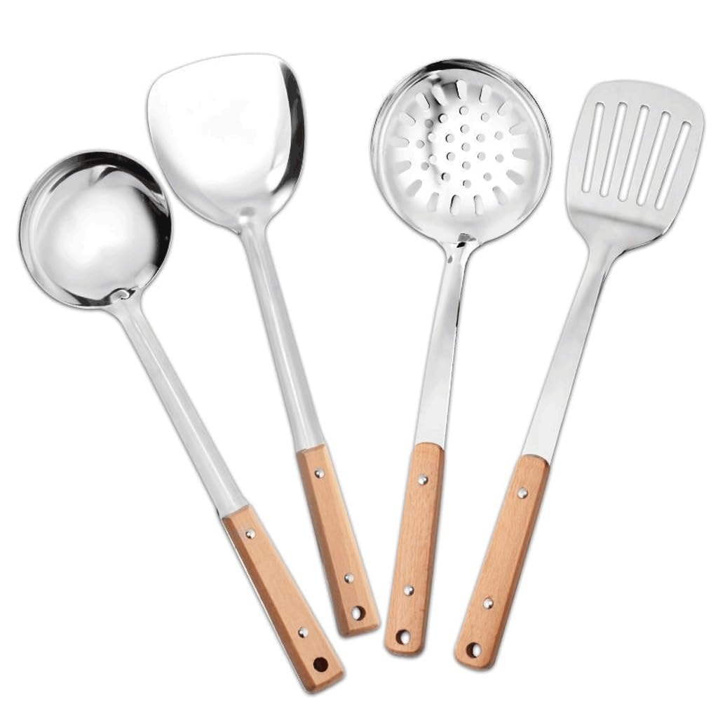DOWNER Pinzas de Cocina, Herramientas de Cocina de Acero Inoxidable, Juego de Cocina, espátula, Pala, Pinzas for Sopa, Accesorios de Cocina, Herramientas for Hornear
