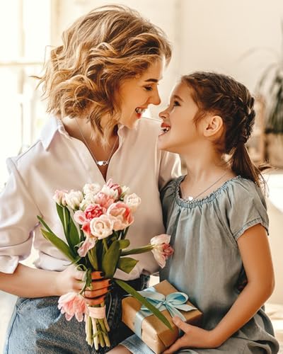 Mother Daughter Necklace Set for 2/3/4 Mom Daughter Gift from Mom Matching Heart Mommy and Me Back to School Gifts Birthday Jewelry2