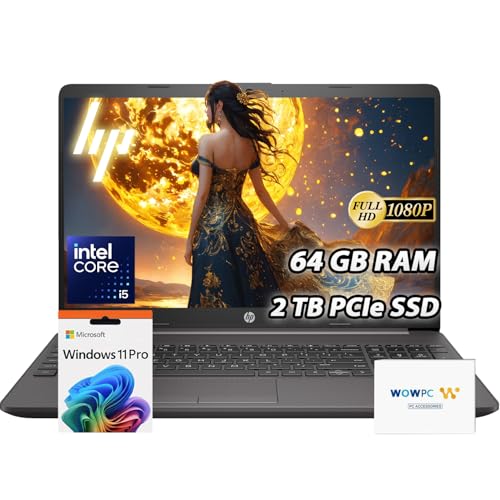 Image of HP 250-G9 Flagship 15.6 inch Laptop - Special Business Edition w /Microsoft Office 365-24GB RAM | 1TB SSD - Intel Core i5 10-Core Processor - 15.6 inch FHD - Wi-Fi 6 - Win 11 - w /WOWPC Recovery USB