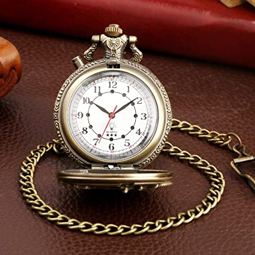 Reloj de bolsillo de cuarzo con diseño retro de motocicleta y luz LED 4