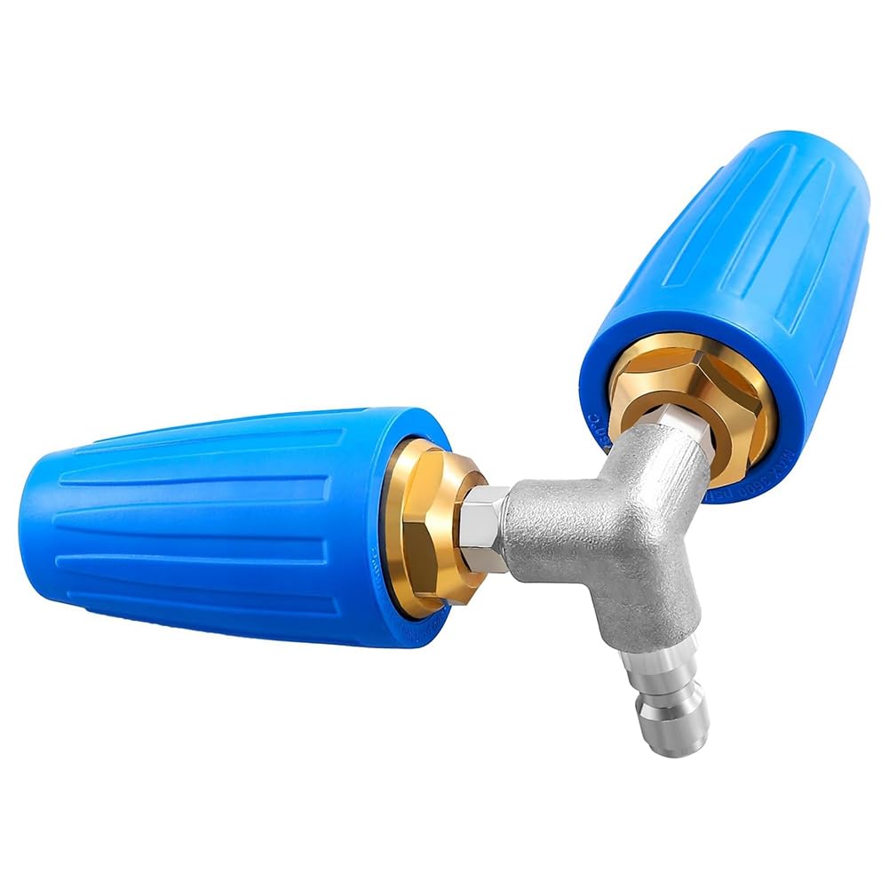Pressure Washer Gutter Attachment, Dual Turbo Nozzle Pressure Washer with 1/4 Inch Quick Connector, 4000 PSI