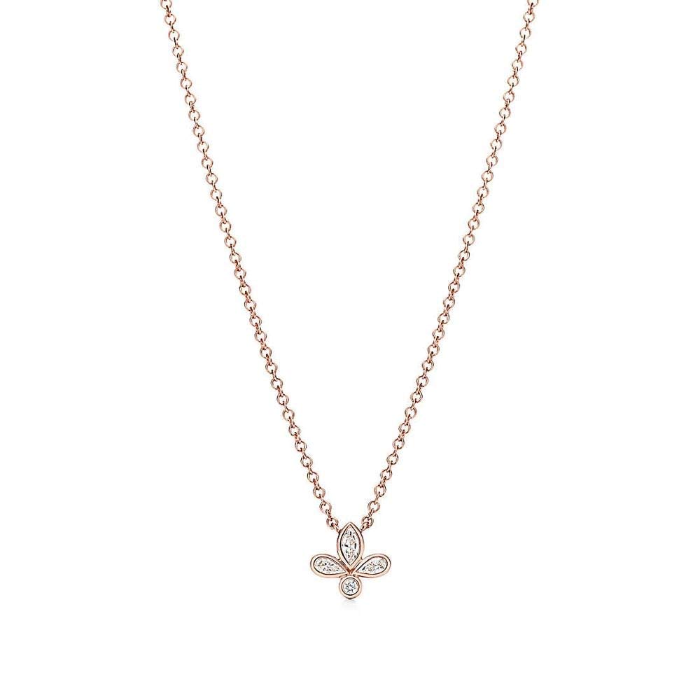 WZGWDC Charme 925 Sterling Silber Klassische Rose Gold Liebe Halskette Anhänger Umschlag Schlüsselbein Kette Mode Frauen