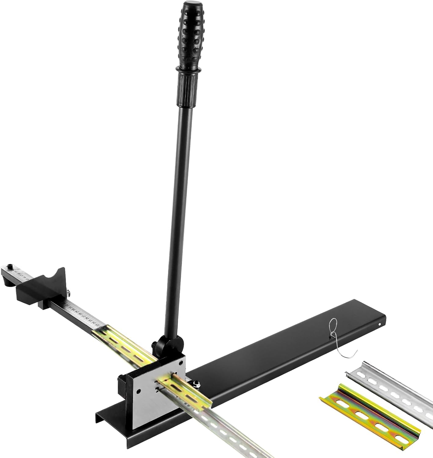 MXBAOHENG Taglierina Din Rail Doppio Foro con il righello, 35*7.5 mm Tagliatrice della Ferrovia del Foro del Doppio della Taglierina della Guida di Baccano per rotaie ferroviarie e in alluminio (Nero)