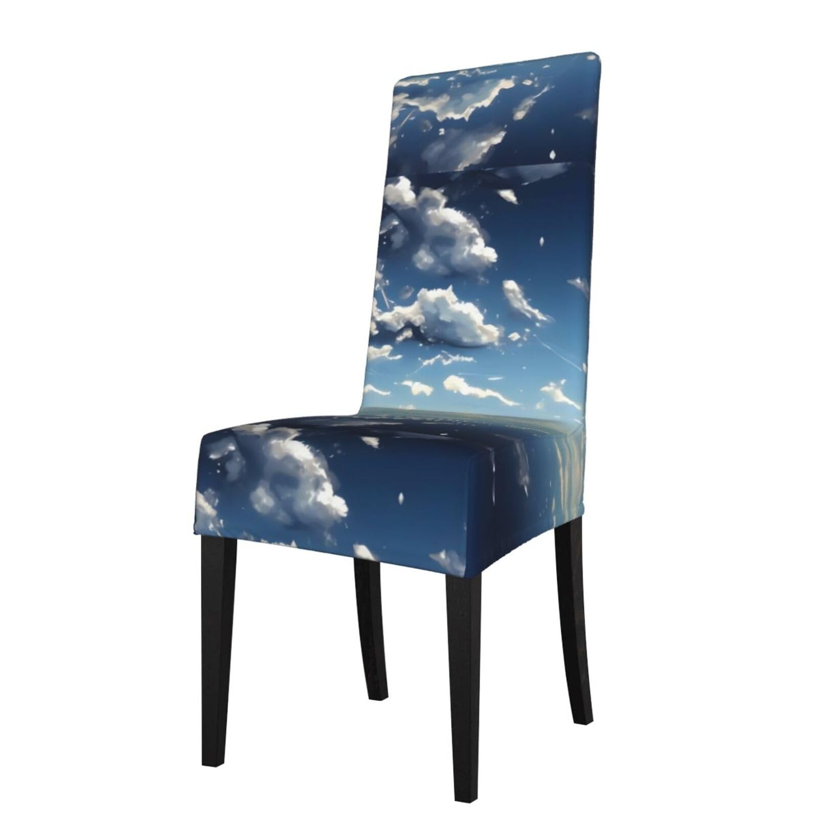 YYHWHJDE Blue sky and white clouds Prints Protection Cover for Dining Chair – Stretchable Slipcovers for a Refreshing Dining Room Makeover