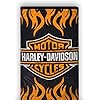Super Soft Plush Classic Black Harley Davidson Blanket/Throw Full or Queen Size - Orange