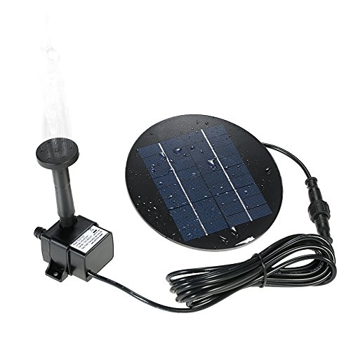 Riloer Pompe solari per fontane, 9 V 3 W Pompe solari per laghetto ad alta potenza, kit per pompe sommerse brushless con fontana solare