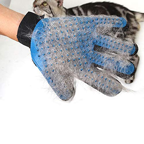 Image of Pet Grooming Glove Gentle Deshedding Brush Glove Efficient Pet Hair Remover Mitt - Perfect for Dogs & Cats with Long & Short Fur - 2 Pack