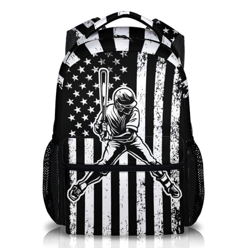Kids Backpack for Boys, Baseball School Backpacks for Sports Lovers, 17'' Lightweight Baseball Bookbag for Elementary Middle School, Back to School Gifts