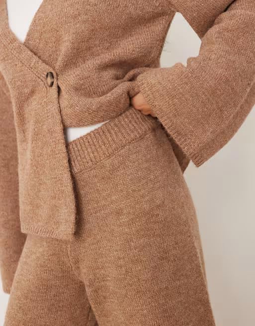 Yeokou Women Sweater Sets 2 Piece Button Down Cardigan Wide Leg Pants Outfits Long Sleeve Loungewear Sets Knit Co Ord Sets4