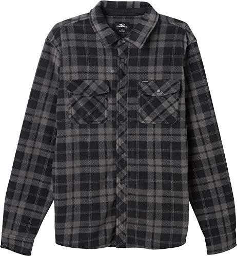 O NEILL Mens Wovens Long Sleeve Black Glacier Plaid S