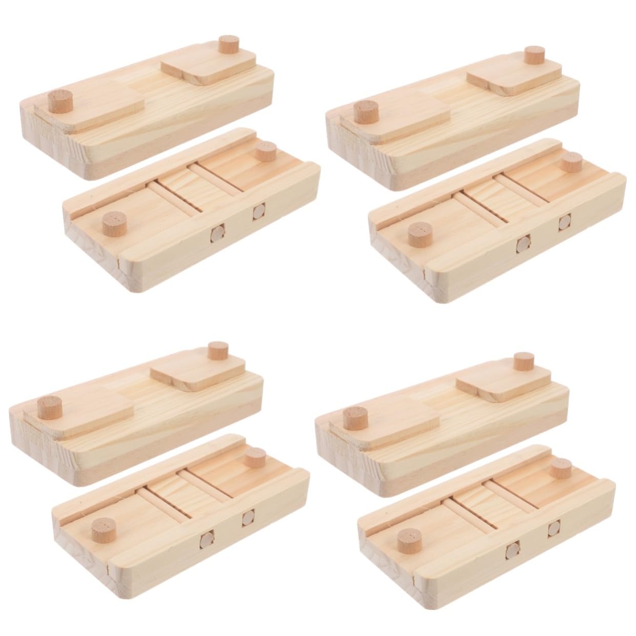 VANZACK 8piezas Juguetes De Madera para Animales Pequeños Puzzle De Snacks para Hamsters y Conejos Juguetes De Enriquecimiento y Comida Oculta para Mascotas Pequeñas