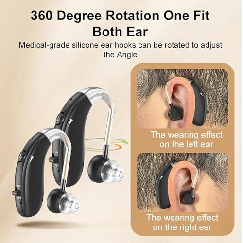 Image of Fastwell F27-2 Unit For Both Ear Rechargeable Hearing Aids for Adults with Hearing Loss, Mild To Moderate, Noise Reduction Ear Machine, (Black-Pair) 1-Year Warranty