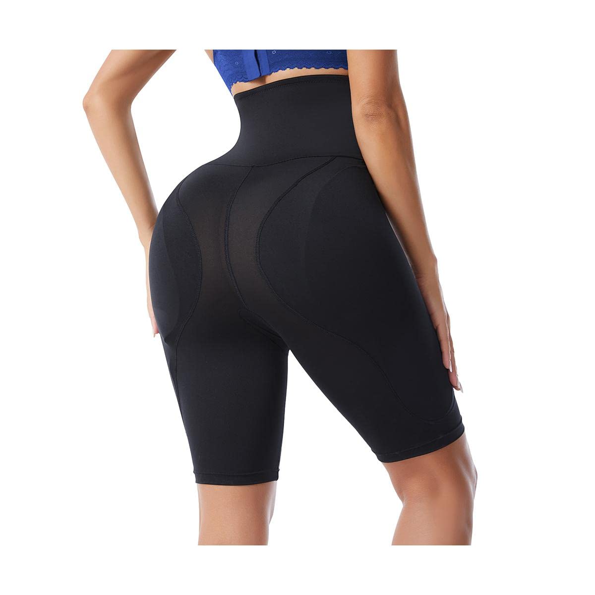 Shorty Gainant Rembourré Taille Haute pour Femme, Effet Push-up Et Ventre Plat, Fermeture Ajustable par Crochet. B M