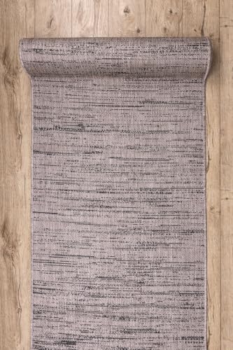 Alfombra sisal 80x180 negro Sion 5302 pasillera moderna 5