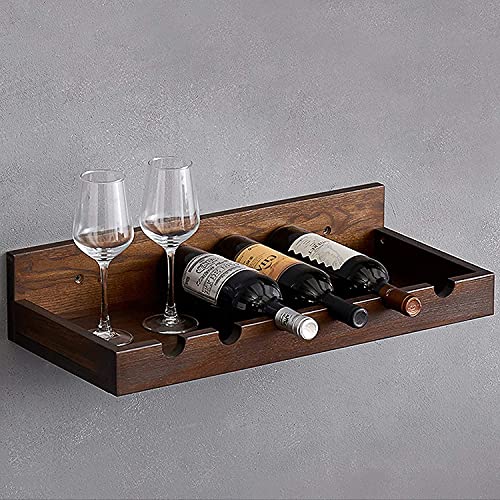 Support de verres à pied et casier à vin mural en bois rustique