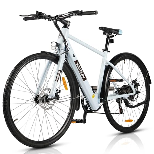 VARUN E Bike, 28 Zoll E-Bike Damen Herren mit 36V 360Wh Akku, Drehmomentsensor, 80KM Reichweite, Elektrofahrrad mit LCD-Display, 3 Fahr Modi, CE-Zertifiziert Citybike, Pendler E-Fahrrad