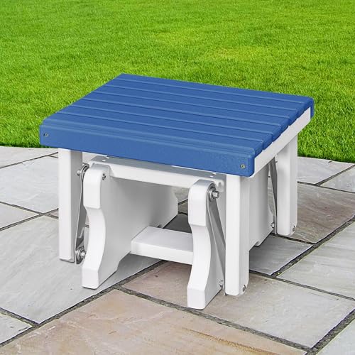 American Furniture Classics Model 601BW Gliding Ottoman in Blue and White, Made in USA