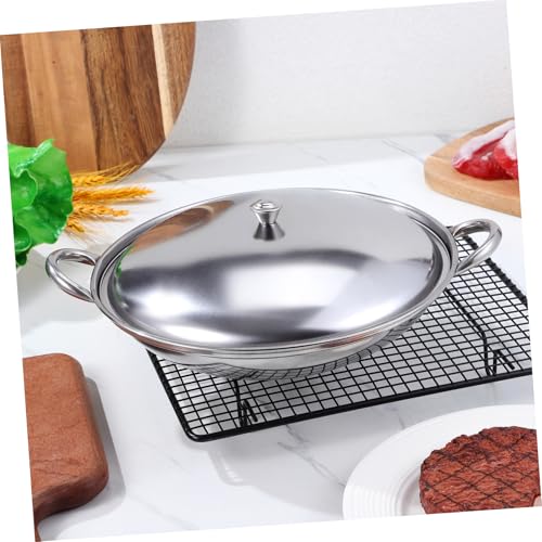 Olla de acero inoxidable con tapa wok para cocinar miniatura 7