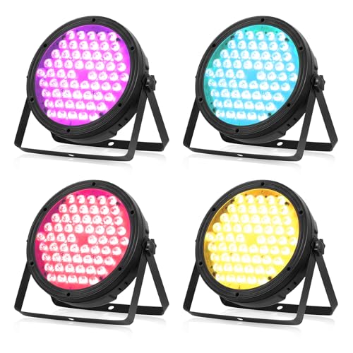 BETOPPER Stage Lighting 120W Par Light RGBW 4-in-1 Stage Lights, DJ Light DMX for Concert and Events,4 Packs