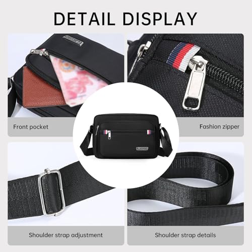 Men's Nylon Single Shoulder Bag Business Casual Crossbody Sling Bag Durable Lightweight for Work Travel3
