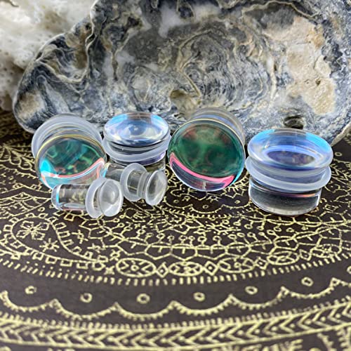 Generic Aurora Borealis Single Flare Glass Plugs (PG-574)2