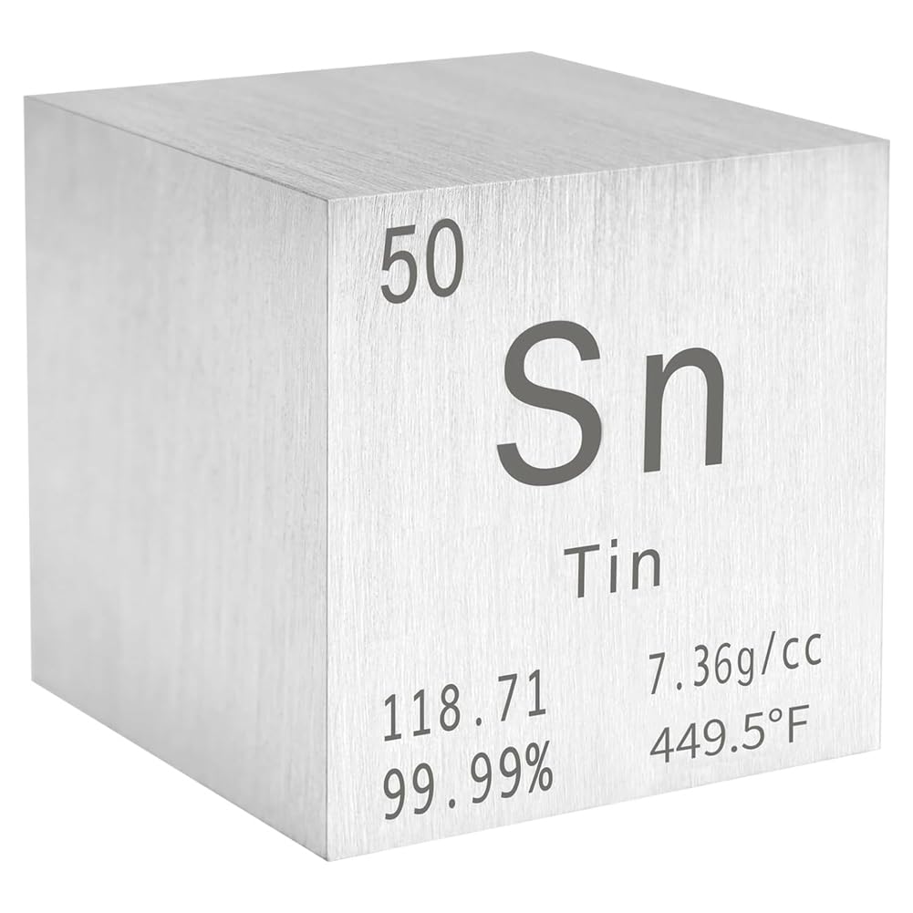 Zinnquadrat Aus Reinem Metall mit Hoher Dichte, Lasergraviertes Quadrat für Labormaterial der Elements Collection (, 1)